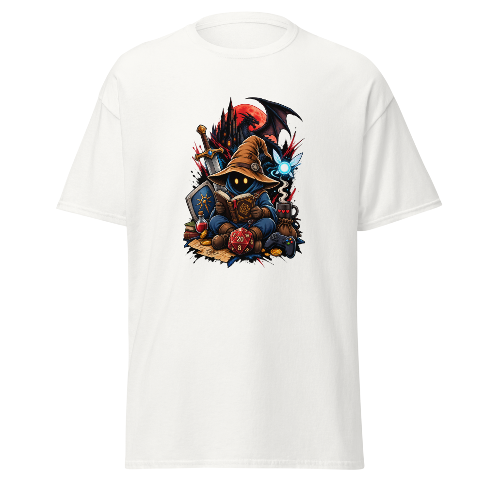 T-shirt The reading mage La Fenice ed i Dadi - Bianco