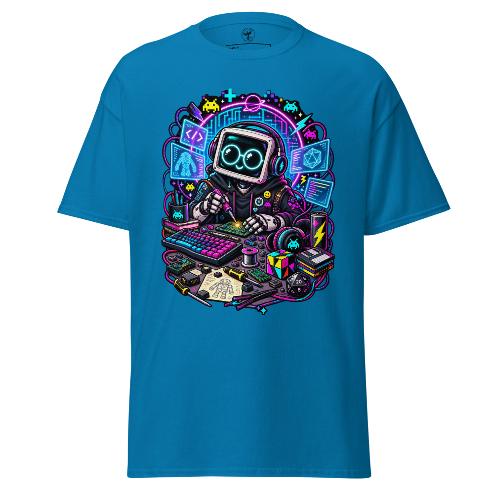 T-shirt Robot Neon blu zaffiro, immagine principale