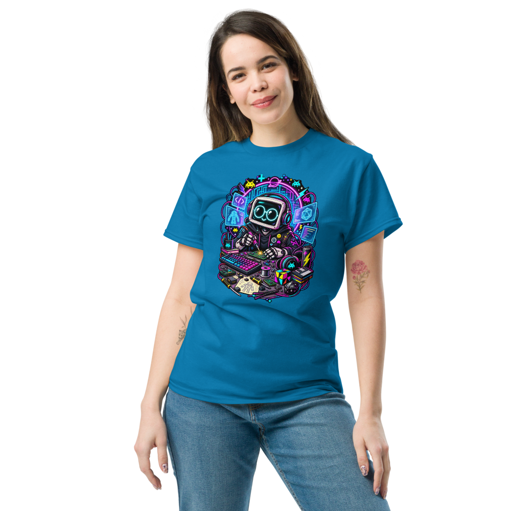 T-shirt Robot Neon blu zaffiro, foto 3