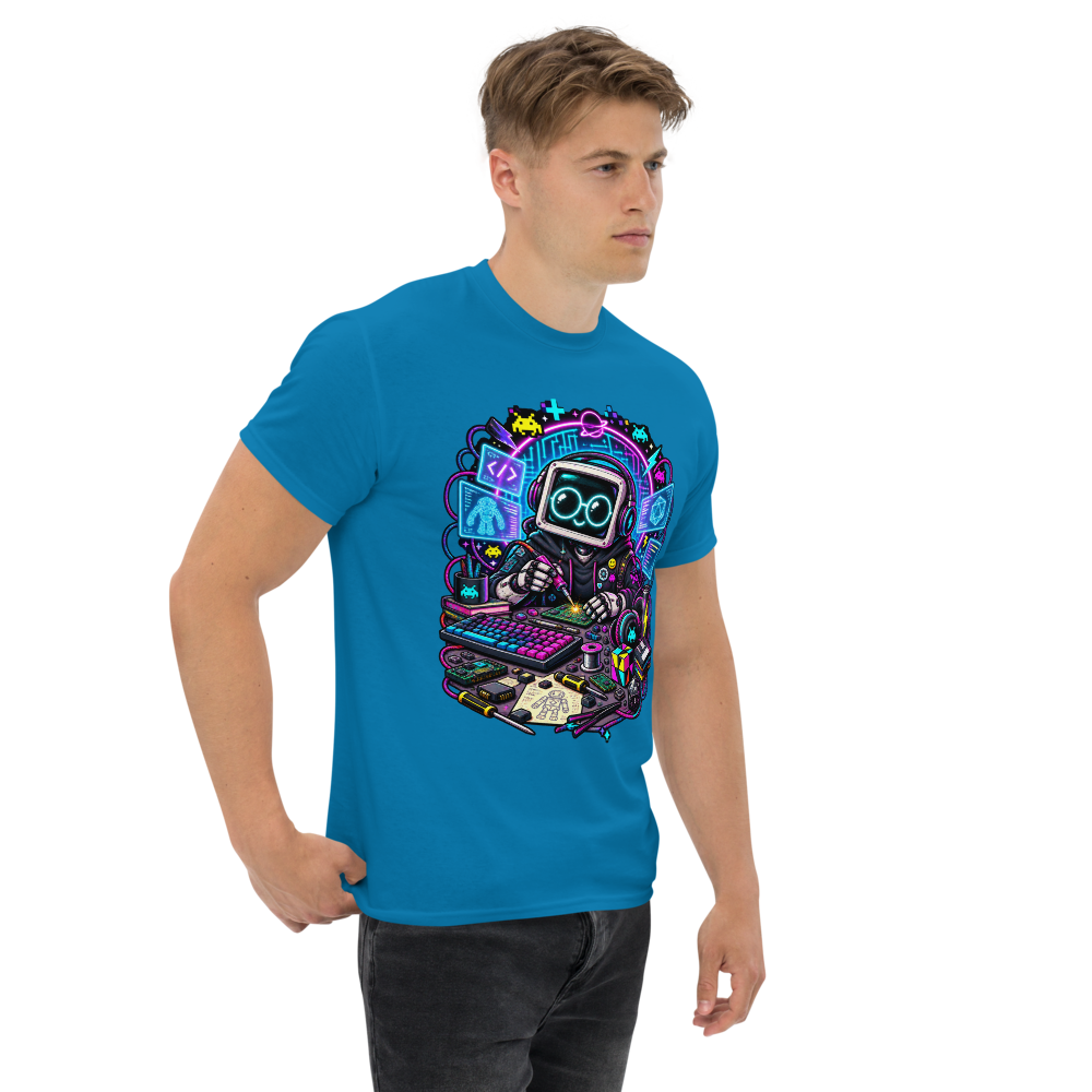 T-shirt Robot Neon blu zaffiro, foto 4