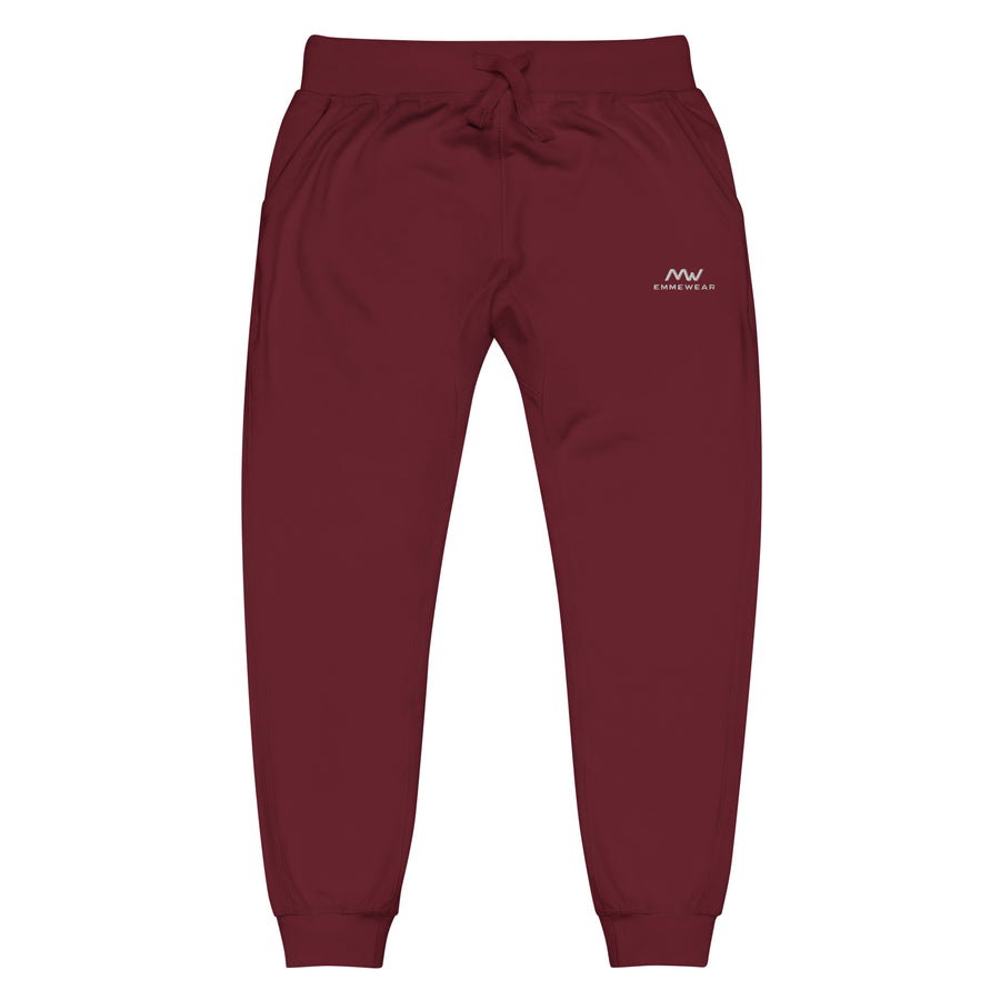 Pantaloni Jogger Premium Ricamati Unisex – EMMEWEAR Essential - Granata