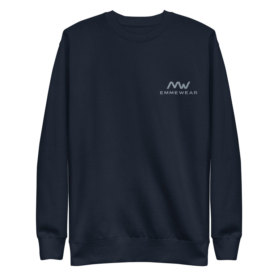 Felpa Cotone Unisex Ricamata - Navy Blazer
